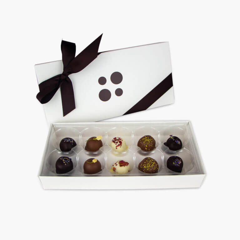 box of 10 floral truffles