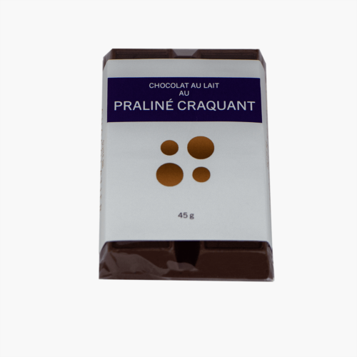 Tablette de chocolat au lait au praliné craquant
