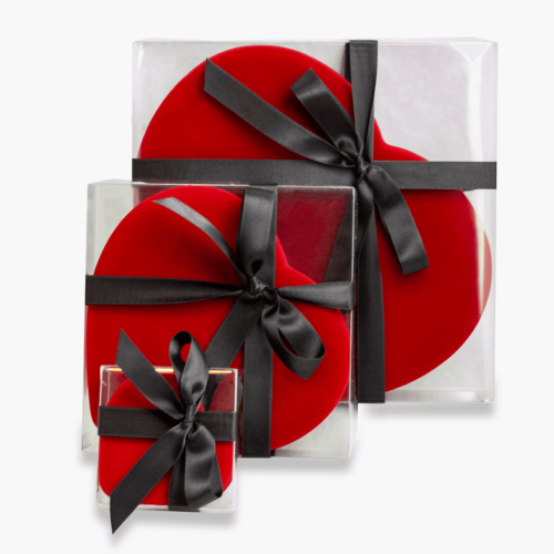 3 boîtes en forme de cœur