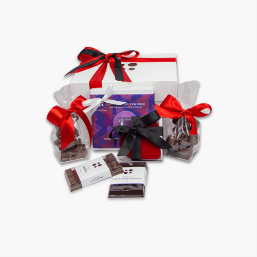 small Valentines Day gift box contents (red wine)