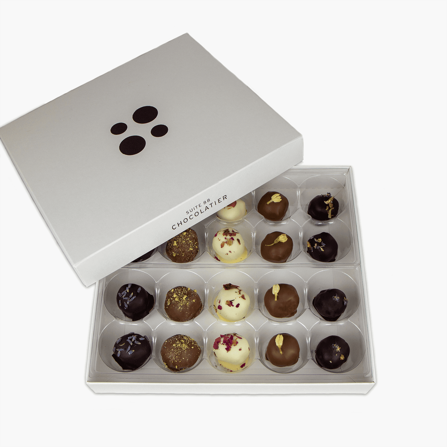 20 piece box of floral truffles