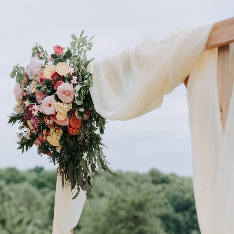 flowered wedding arch