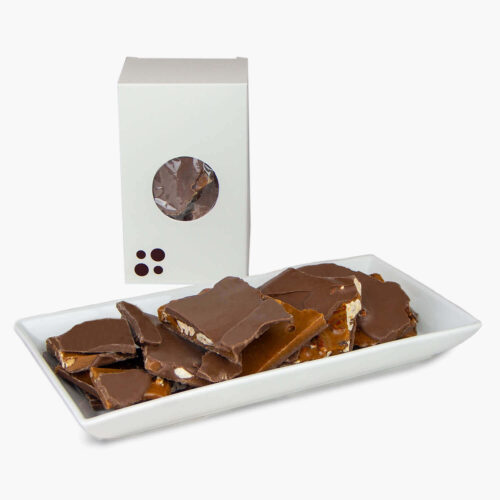 écorce de caramel au chocolat au lait et aux pacanes