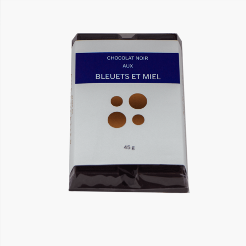 Tablette de chocolat noir aux bleuets et miel