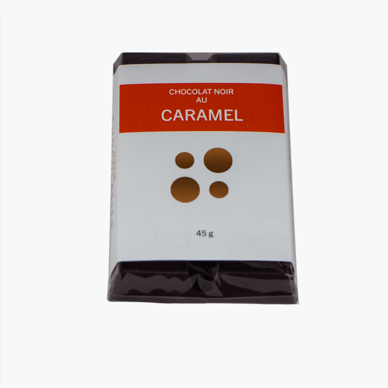 tablette de chocolat noir au caramel