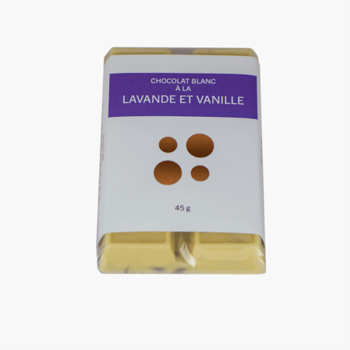 tablette de chocolat blanc a la vanille et lavande