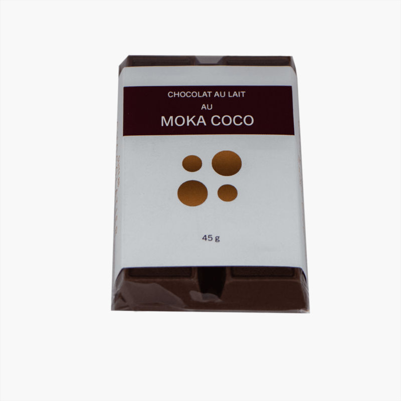 Tablette de chocolat au lait au moka coco