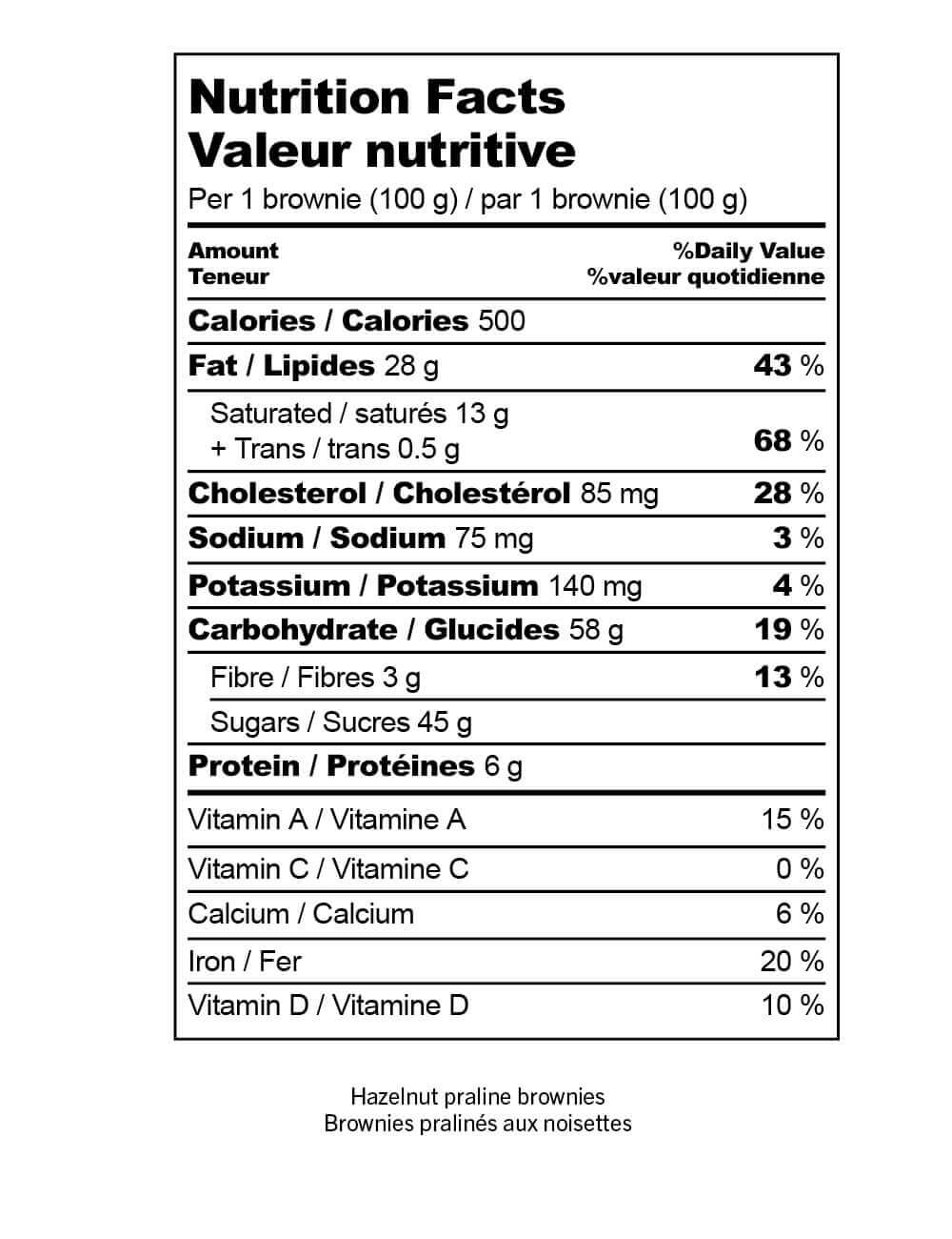 Hazelnut praline brownies