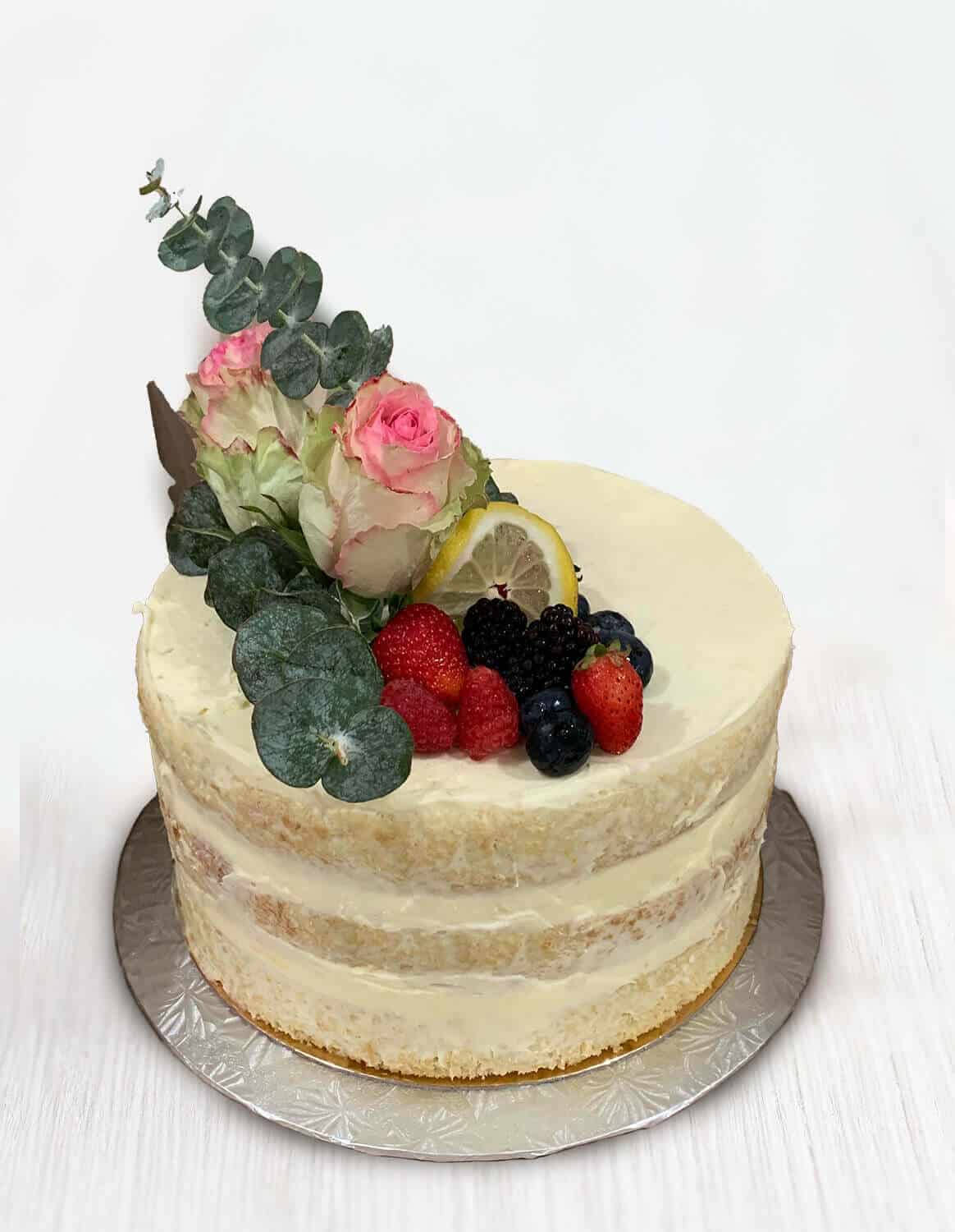 fruit and flower cake