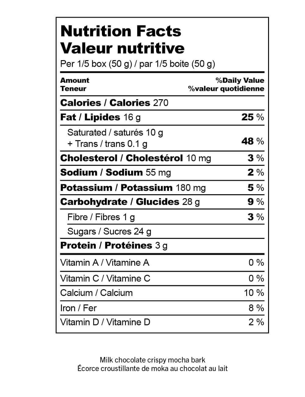 Crispy mocha bark with milk chocolate