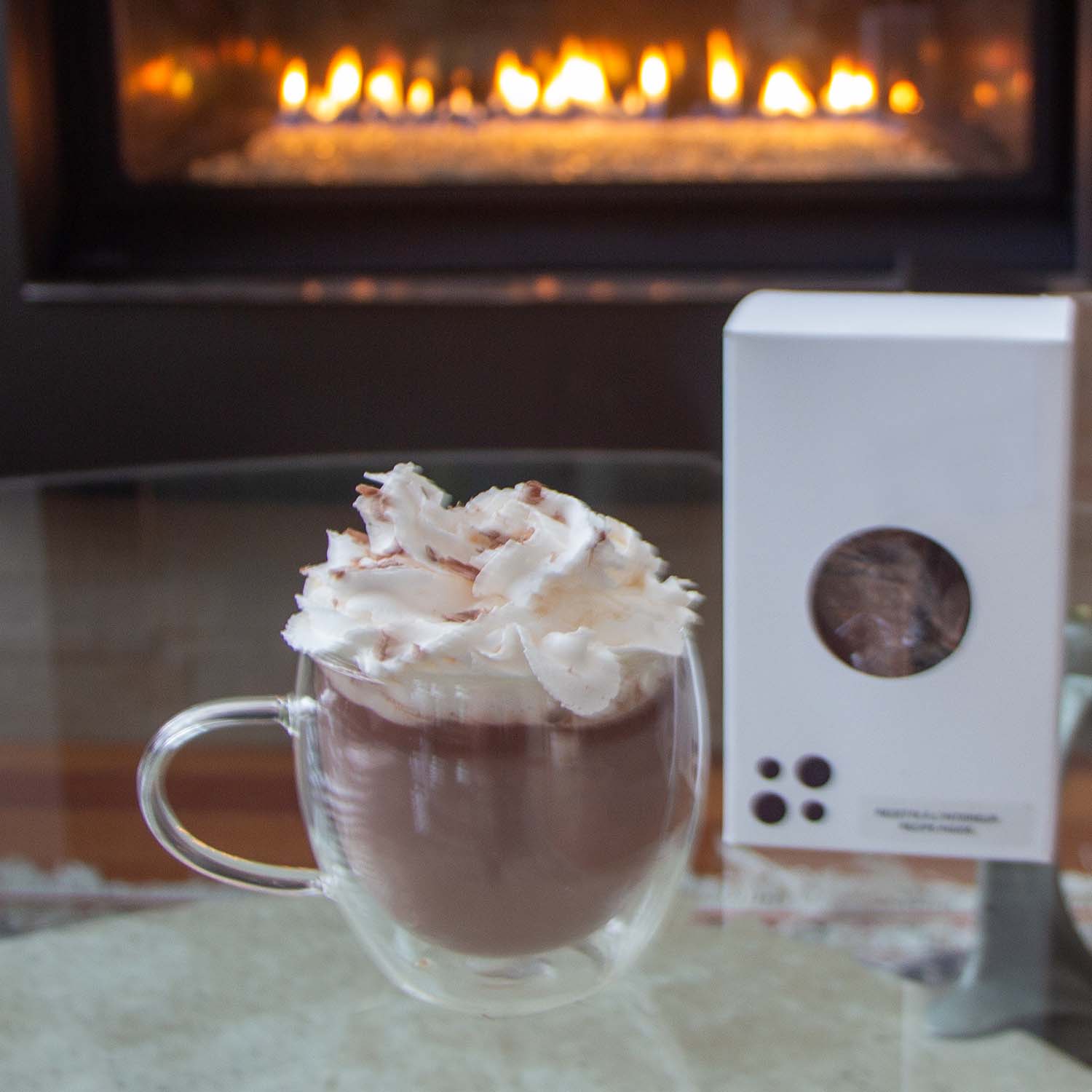 milk hot chocolate with whipped cream